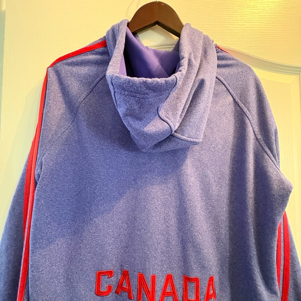 Adidas Blue Hoodie with Red Stripes - Picture 9 of 11